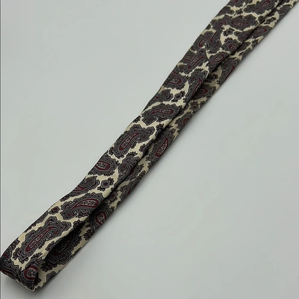 Andre Valetino paisley print silk tie Men’s beige Giraffe